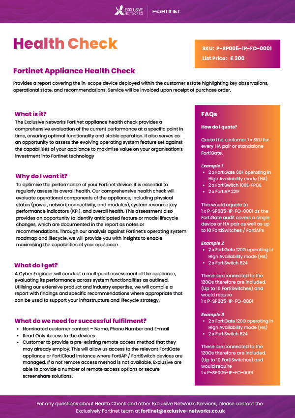 FortiGate Healthcheck